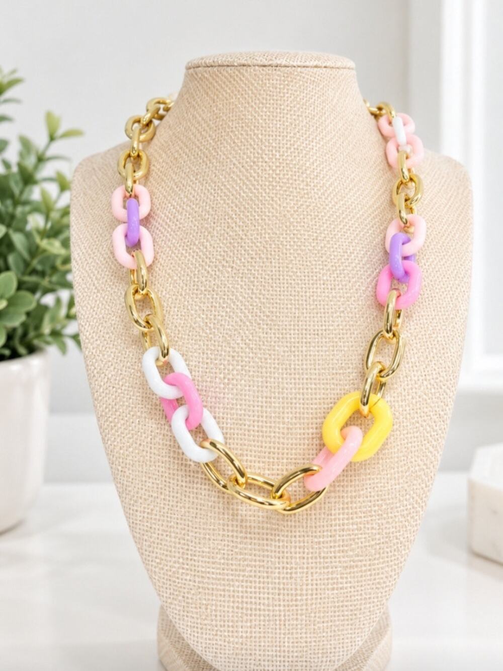 18K Gold Plated Stainless Steel Gold Colorful Links New